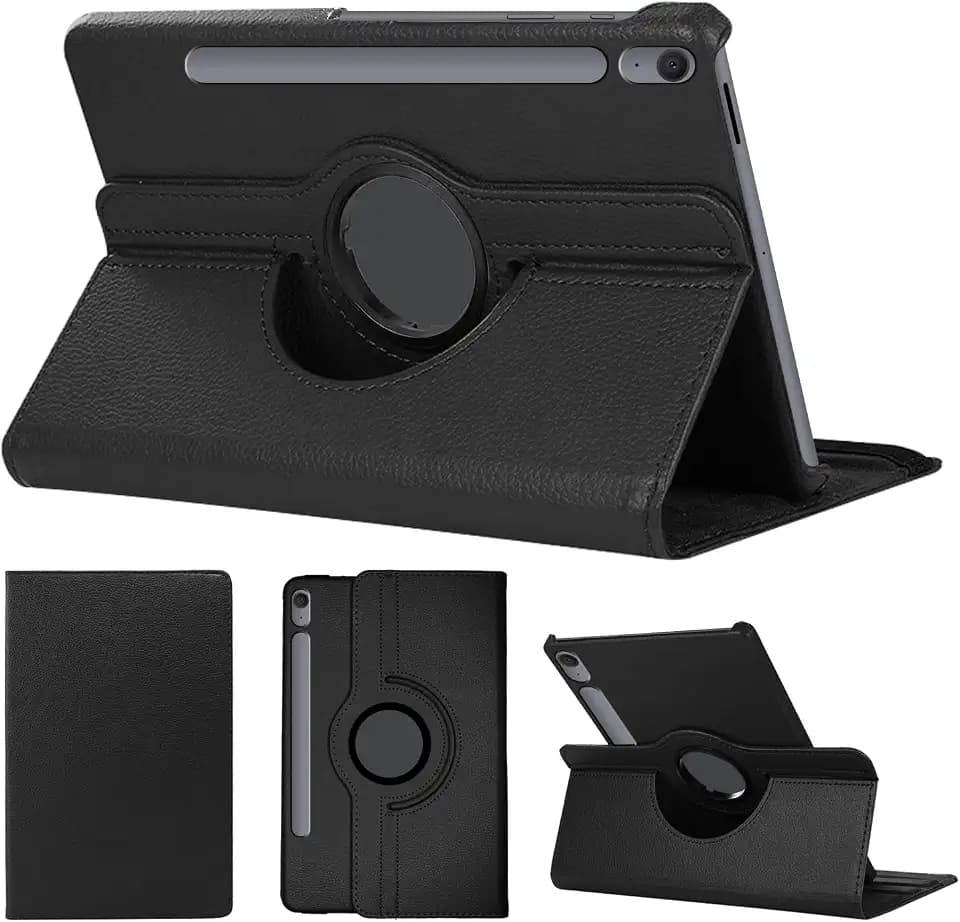 SWEIMEN Hülle Kompatibel mit Samsung Galaxy Tab S10 FE+/FE Plus 13.1" Tablette, PU Lederhülle 360° Drehbar Multi-Winkel Schutz Ständer Schutzhülle