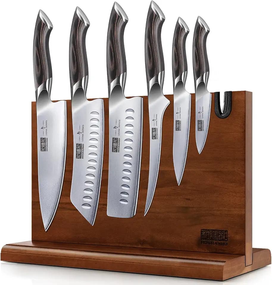 HOSHANHO Messerblockset 7-teiliges, Professionelles Küchenmesser Set