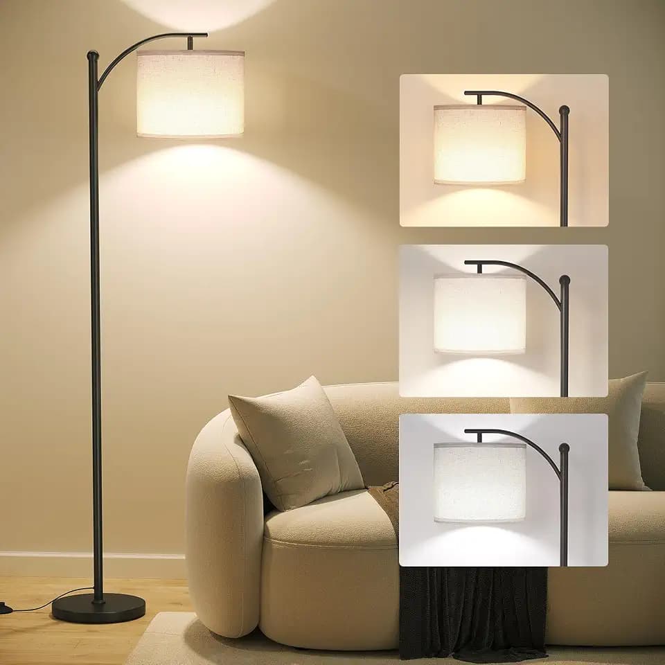 SUNMORY Arc Floor Lamp, Modern Floor Lamp with 3 Color Temperatures Bulb