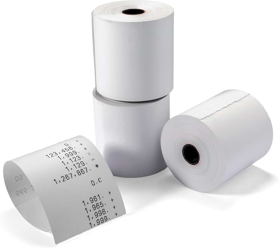 Victor Thermal Paper Roll For Printing Calculators & Cash Registers, 3 Pack, 165 ft (70803)