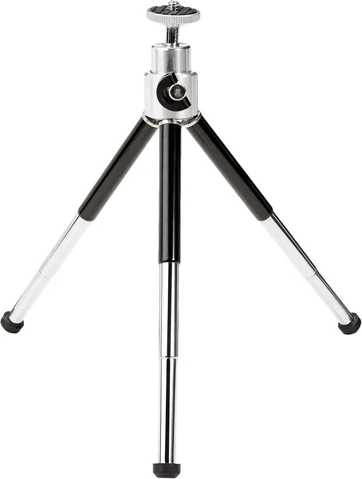 Amazon Basics Lightweight Portable Mini Travel Tripod with 360° Ball Head, Adjustable Height, Desktop, Black