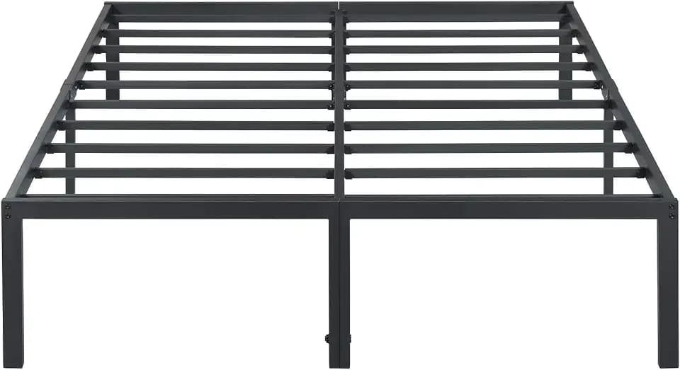 Olee sleep 45cm Stabiler Stahlbett / Stahl-Lattenrost / Anti-Rutsch-Unterstützung / Matratzenunterbau / Metallbett / Bettrahmen / Bett / 90 x 200cm / Twin / Schwarz / Metall