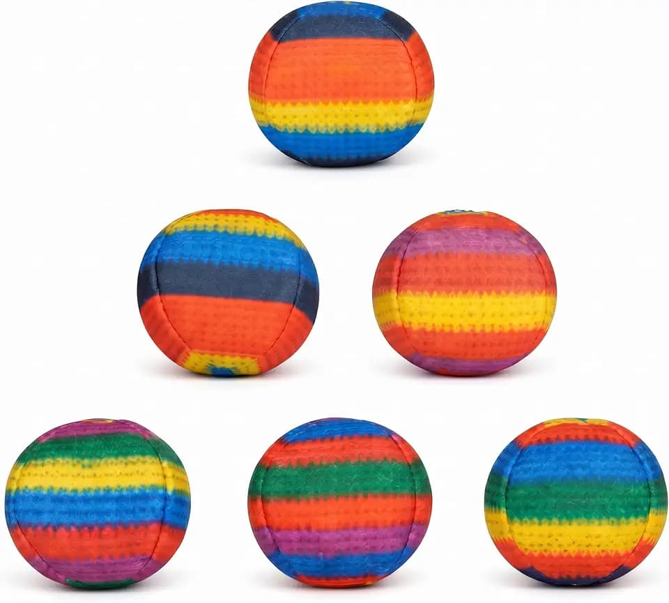 6-Pack Hacky Footbag Sack Set – Soft Kick Sack Balls for Adults & Beginners – Durable Juggling & Outdoor Game – Portable Fun for Beach, Camping, Backyard & Summer Party