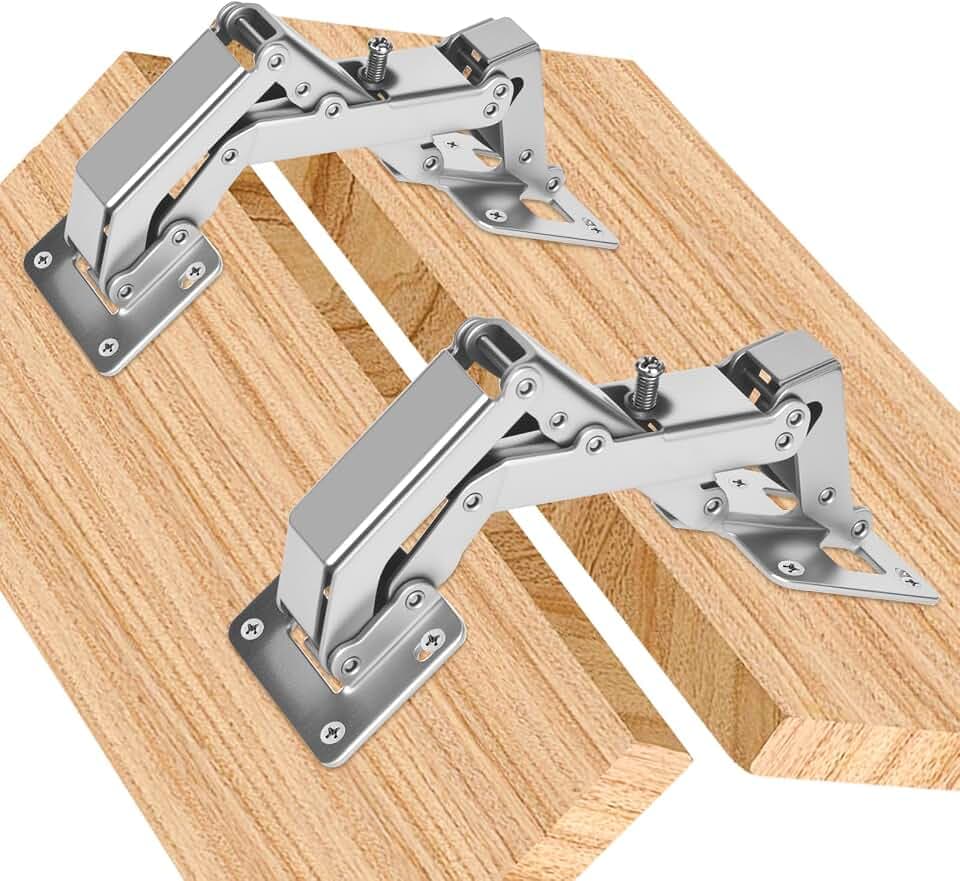 2 Stück 170 Grad Soft Close Scharniere für Schranktüren, Küchenschrank mit Soft Close Edelstahl Puffer Dämpfung Dämpfer Versteckter für Schrank Möbel Schranktür