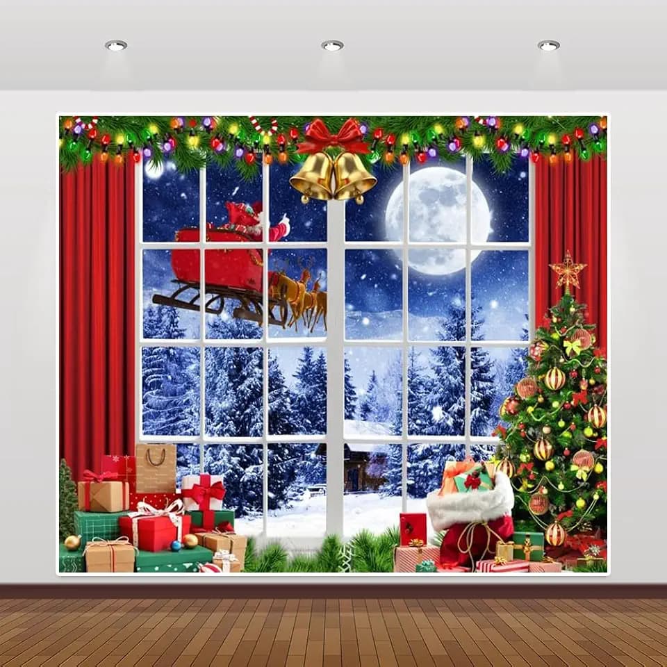 Christmas Photo Backdrop 10x8ft Vinyl Winter Christmas Photoshoot Backdrop Snow Forest Xmas Tree Photography Background Background New Year Xmas Family Party Decorations Studio Props