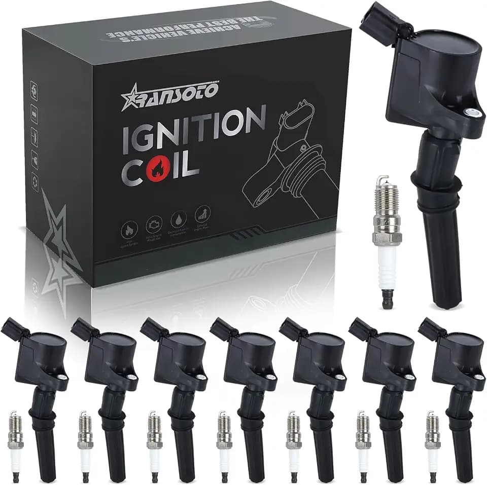 Ignition Coil Pack DG508 & Iridium Spark Plug SP479 Compatible with Ford