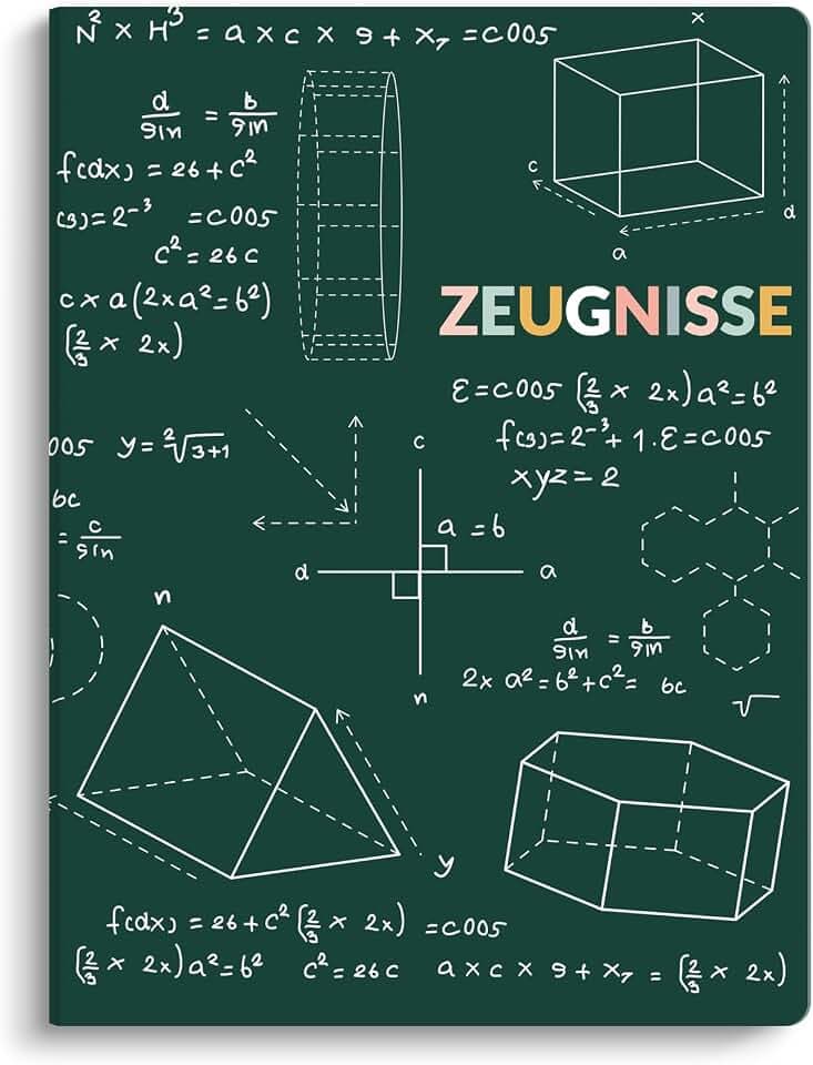SKYDUE Zeugnismappe A4, Hochwertige Kunststoffmappe Mit 30 Hüllen, Zeugnismappe Für Zeugnisse Zu Archivieren Und Wichtige Dokumente Zu Organisieren(Grün)