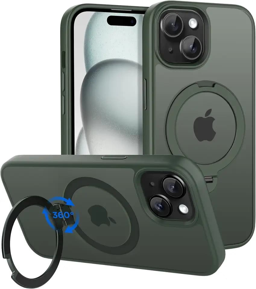 CACOE Magnetic Case for iPhone 15 with Stand, Compatible with MagSafe
