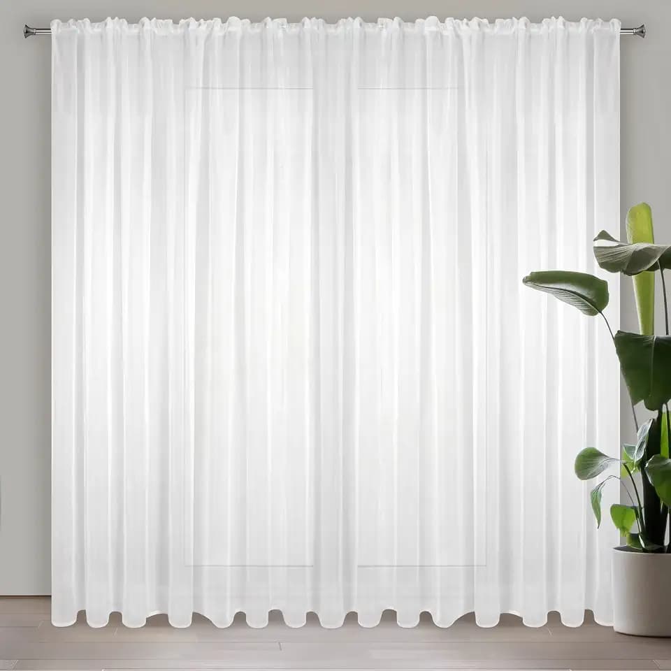 Eurofirany Lucy Voile-Vorhang, Weiß, 200 x 270 cm