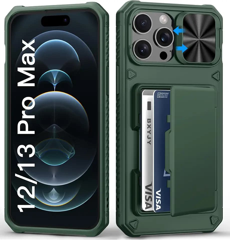 BXYJY for iPhone 12 Pro Max/13 Pro Max Case Wallet, Card Holder, Green