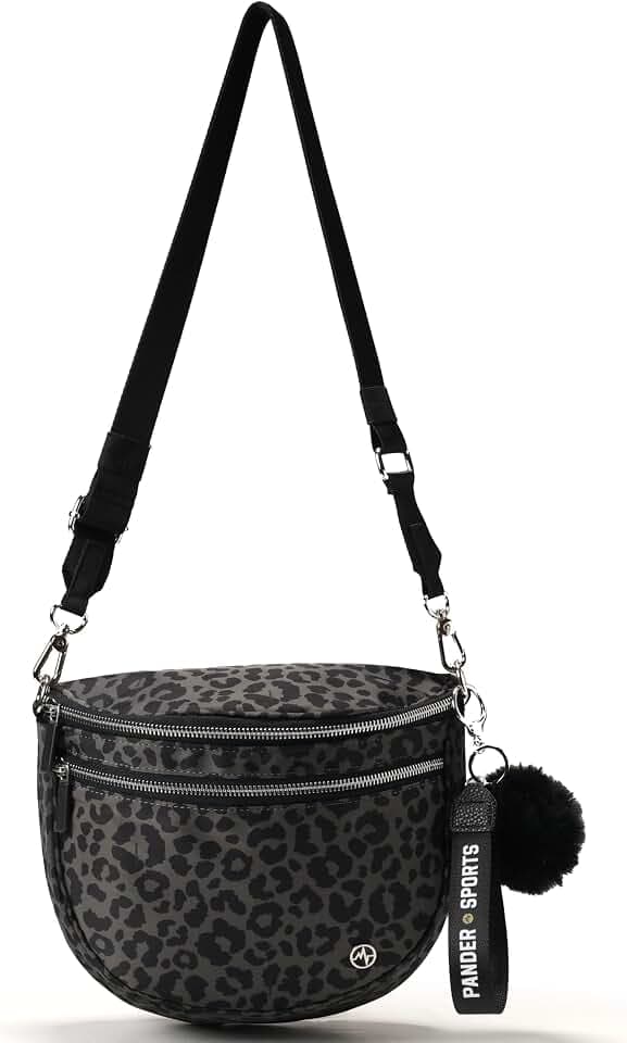 Pander Crossbody Bag for Women, Medium Nylon Bum Bag with Adjustable Strap