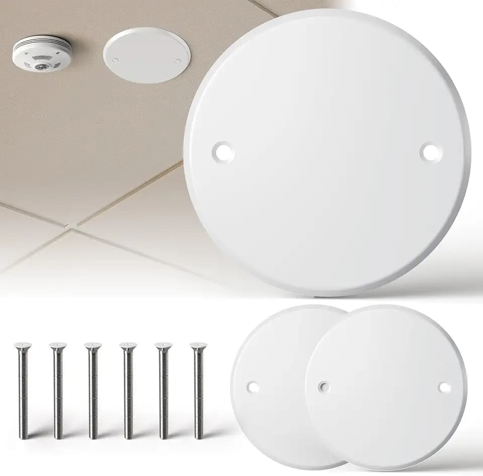 5 Inch Ceiling Cover Plate, Electrical Box Cover, White, 3 Pack