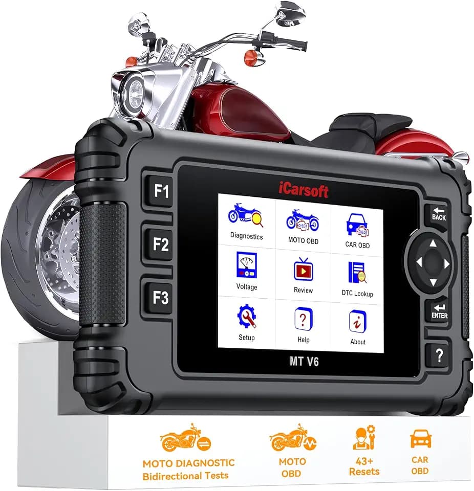 iCarsoft MT V6 Motorcycle Diagnostic Scan Tool for Harley, Motorcycle OBD2 Scanner with Oil/ETC/ABS/ESA/Engine Idle Resets