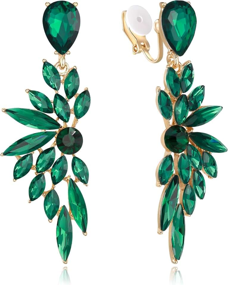 BriLove Clip-on Earrings for Women Bride Bridesmaid