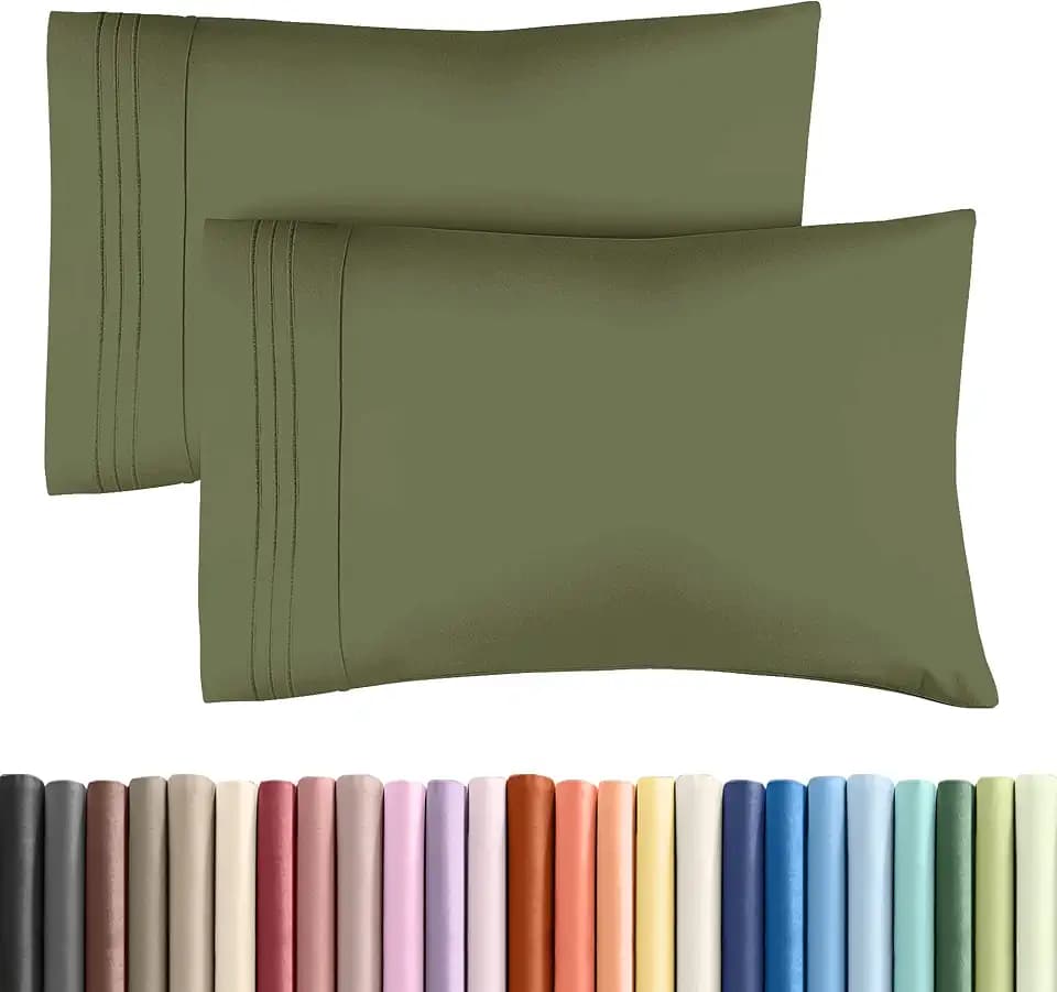 King Standard Pillow Cases Set of 2 - Soft Pillowcase Covers - Sage Green