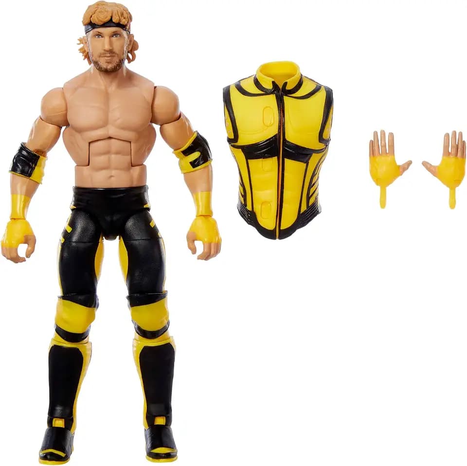 Mattel WWE Top Picks Elite Actionfigur- und Zubehörset, ca. 15 cm große Logan Paul Sammelfigur mit austauschbaren Händen, Ringausrüstung und 25 Bewegungspunkten, JCJ37