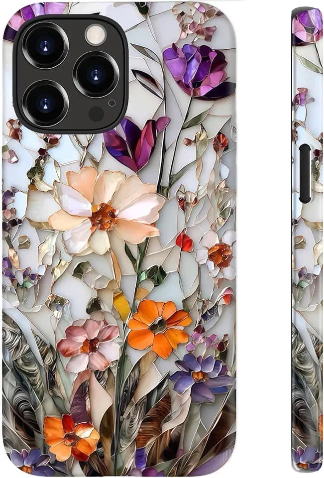 DorisMax for iPhone 16 Pro Case Cute, Preppy Trendy Floral Design