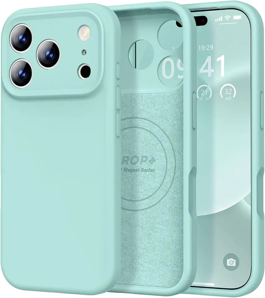 Vooii Magnetic for iPhone 17 Pro Case 6.3" Premium Silicone, Mint