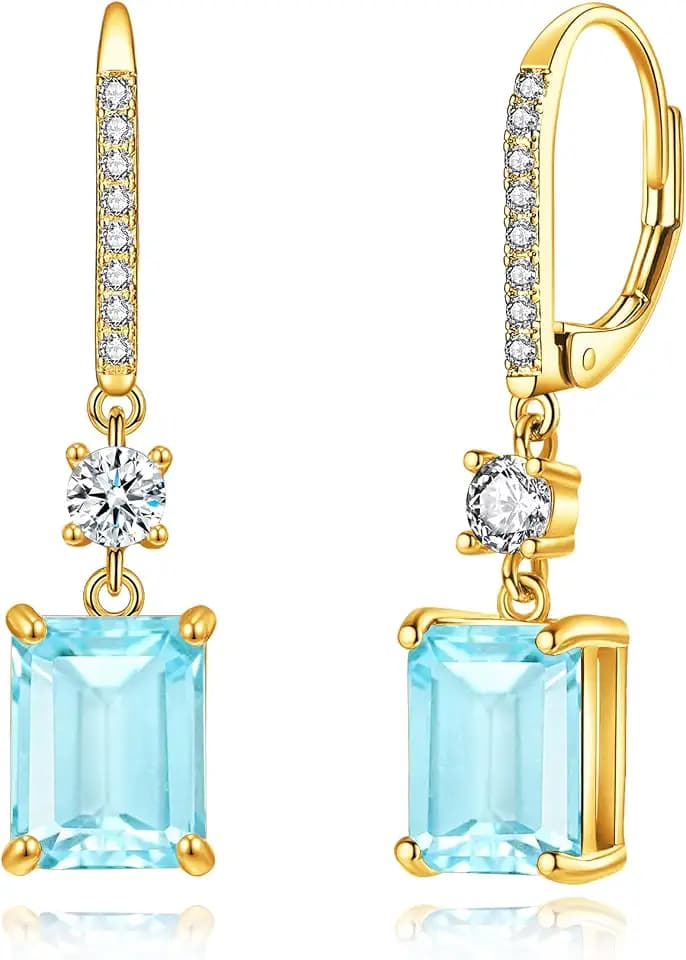 CiNily Rectangular-cut Drop Dangle Earrings for Women Hypoallergenic