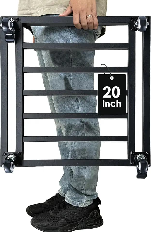 20" Square Plant Stand with Wheels Heavy Duty,Large Metal Plant Caddy Indoor Outdoor Use,Rolling Plant Dolly with Industrial Casters,Rust-Proof Black Plant Tray for Large Planters Pots,1-Pack