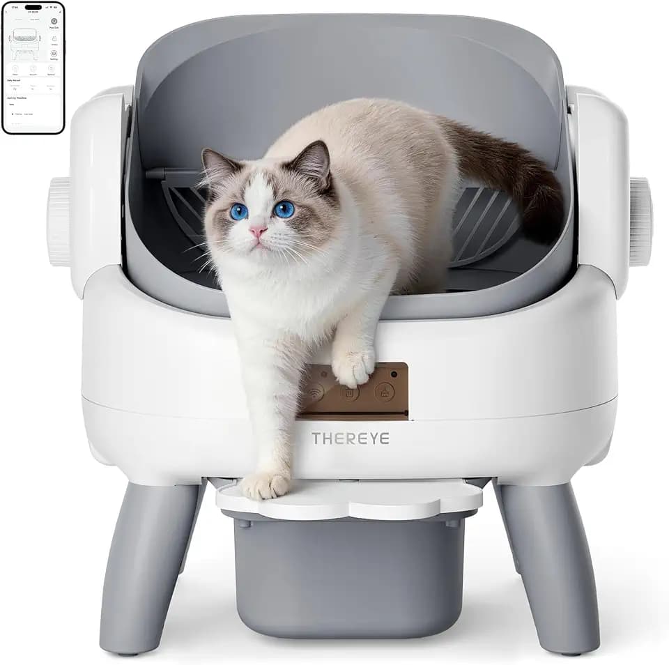 Thereye Selbstreinigende Katzentoilette Offenes mit Einstiegstufe