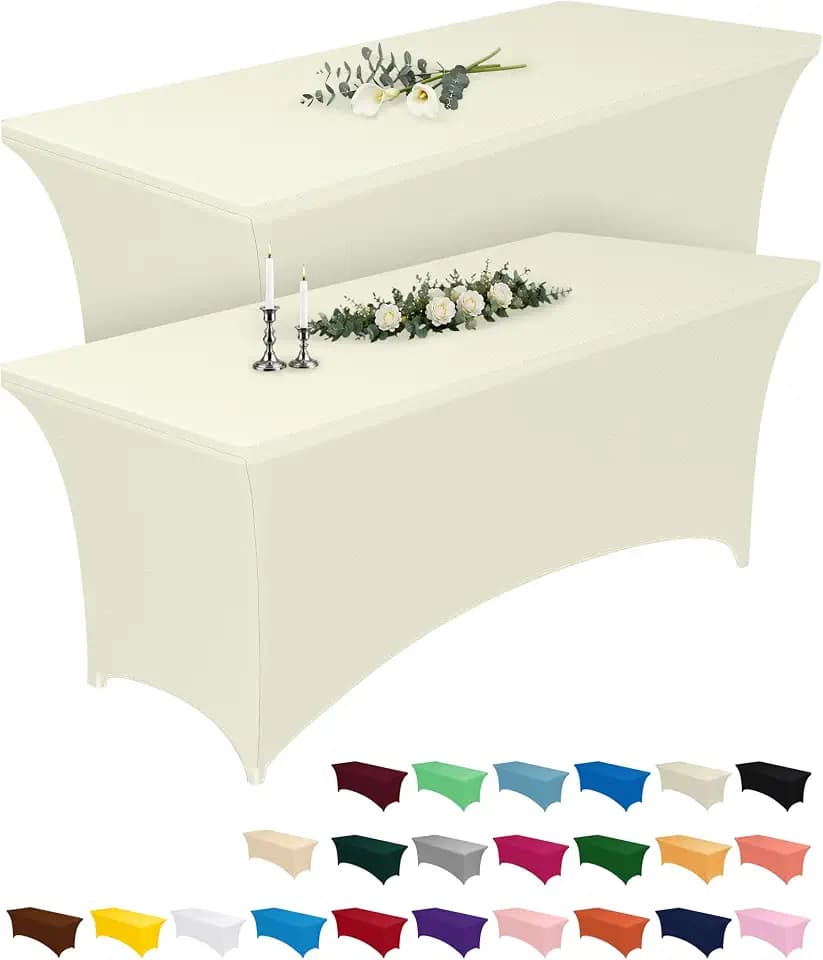 Pureegg Spandex Tablecloth 6ft 2 Pack Ivory