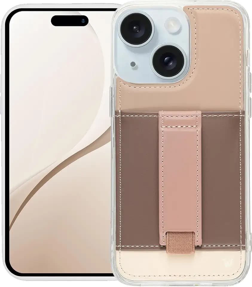 Walli Cases Wallet Phone Case for iPhone 15, Card Holder Kickstand