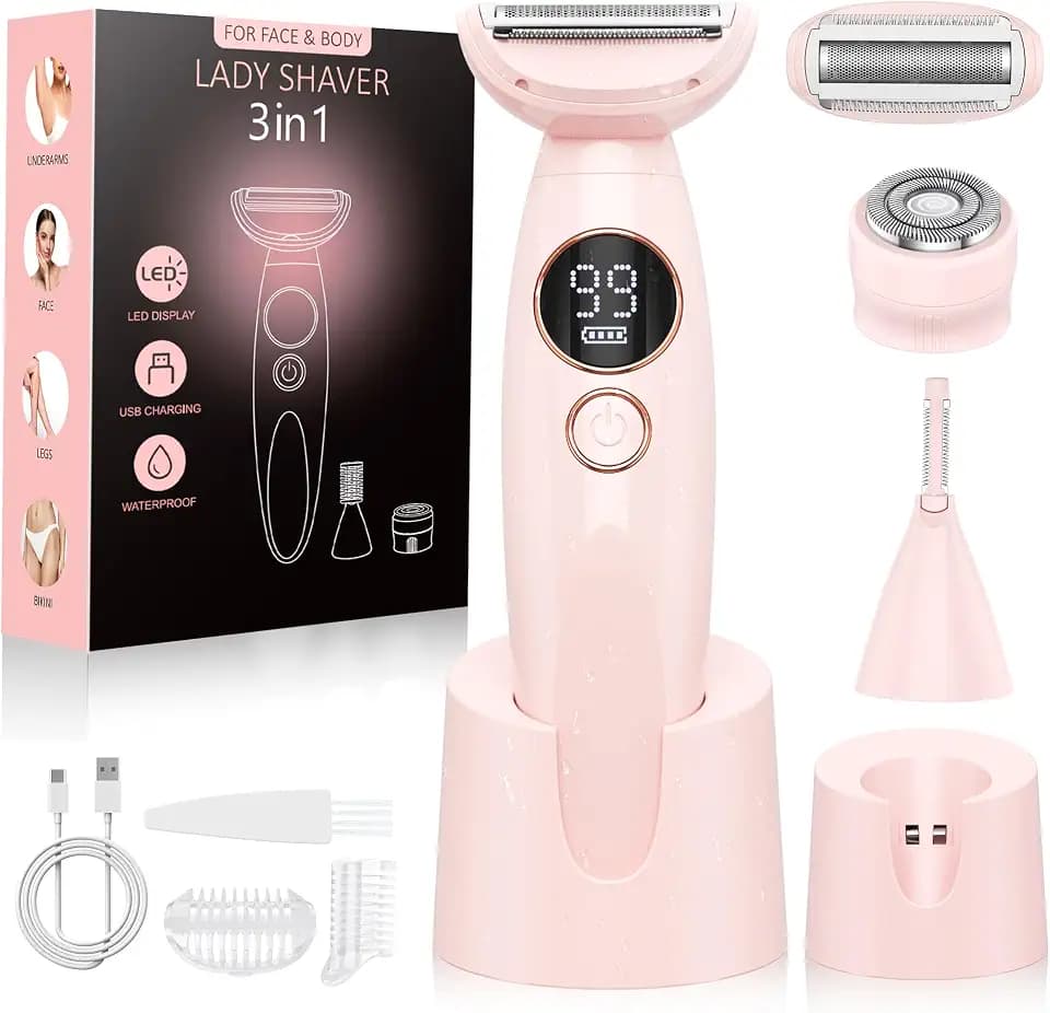 3-In-1 Intimrasierer für Frauen,Gesichtshaarentferner