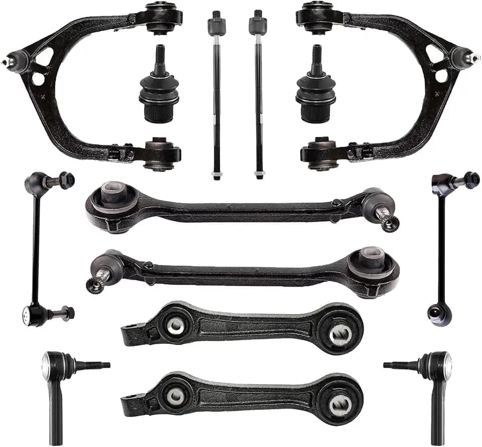 RWD 14PCS Front Suspension Control Arm Kit w/Ball Joints Fit for 2005–2010 Chrysler 300, 2006–2010 Dodge Charger, 2008–2010 Dodge Challenger, 2005–2008 Dodge Magnum (Non-Adjustable Ball Joints)