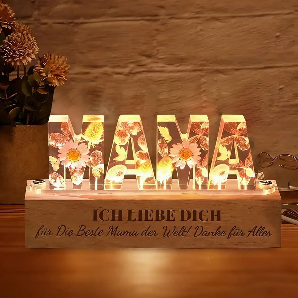 Muttertagsgeschenke für Mama - Geschenke für Mama von Tochter ＆ Sohn - LED Lampe Nachtlicht Muttertag - Mamas Geschenk für Muttertag, Geburtstag - Geschenkideen für Mütter