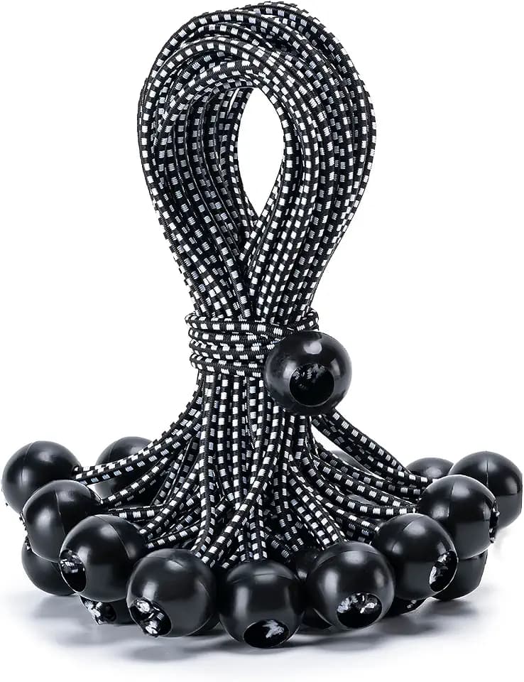 30 Pack Ball Bungee Cord, Heavy Duty Bungie Cord Balls (11",Black/White)