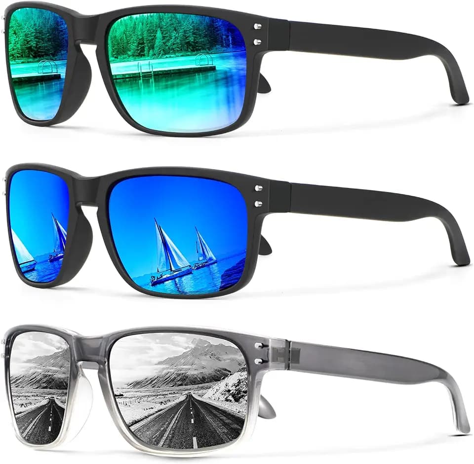 KALIYADI Polarized Sunglasses for Men and Women Vintage Style Sun Glasses for Fishing Running Driving with UV Protection