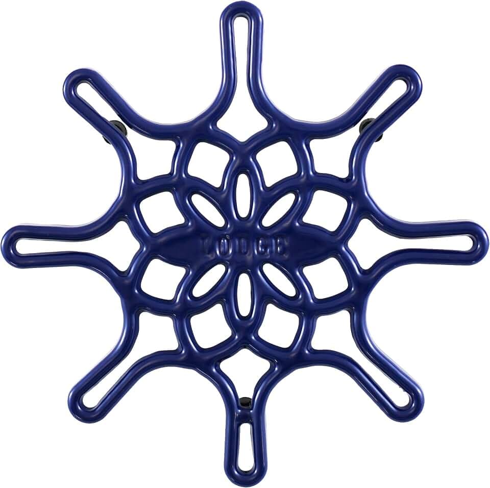 Lodge Enameled Cast Iron Decorative Trivet, 8 Inches, Indigo