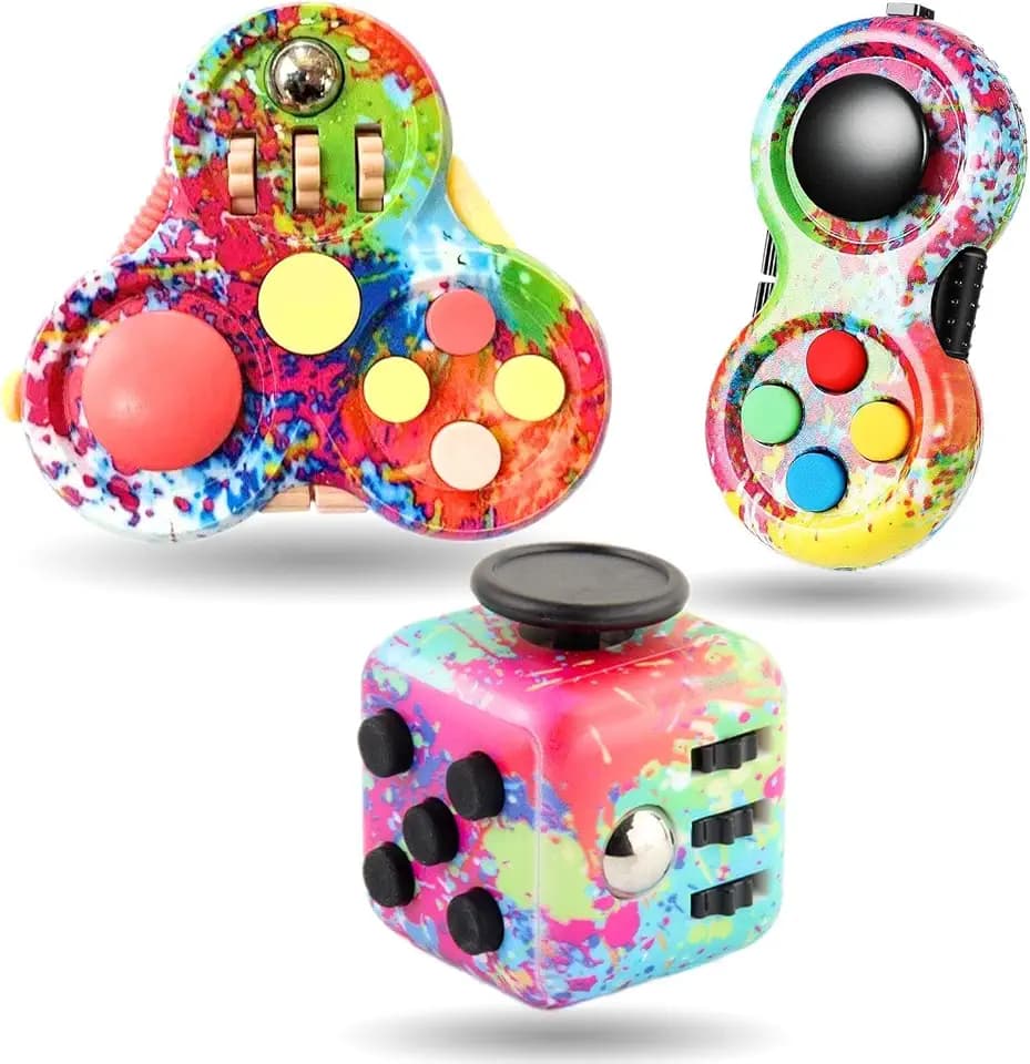 3Pcs Anti-Stress Würfel Spielzeug, Fidget Toy Cube Pad Controller