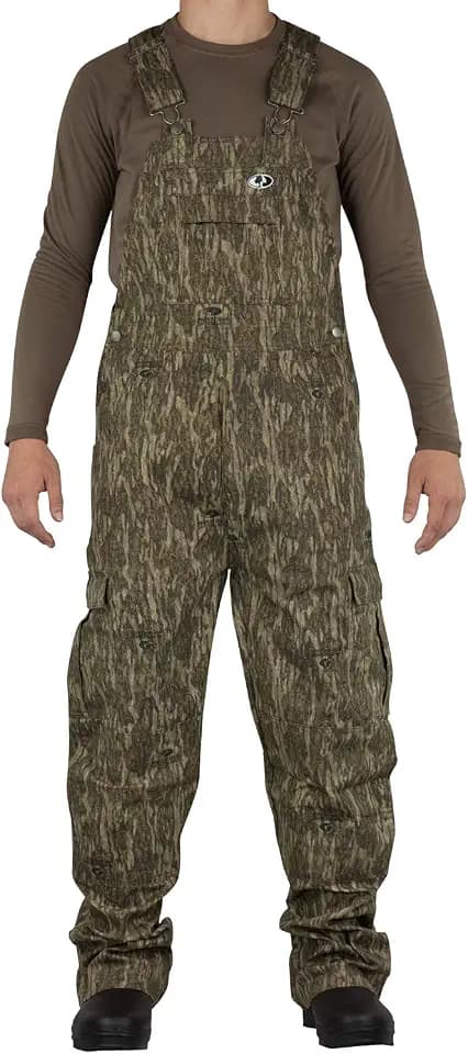 Mossy Oak Men's Cotton Mill Flex Overalls Camo Hunting Bibs
