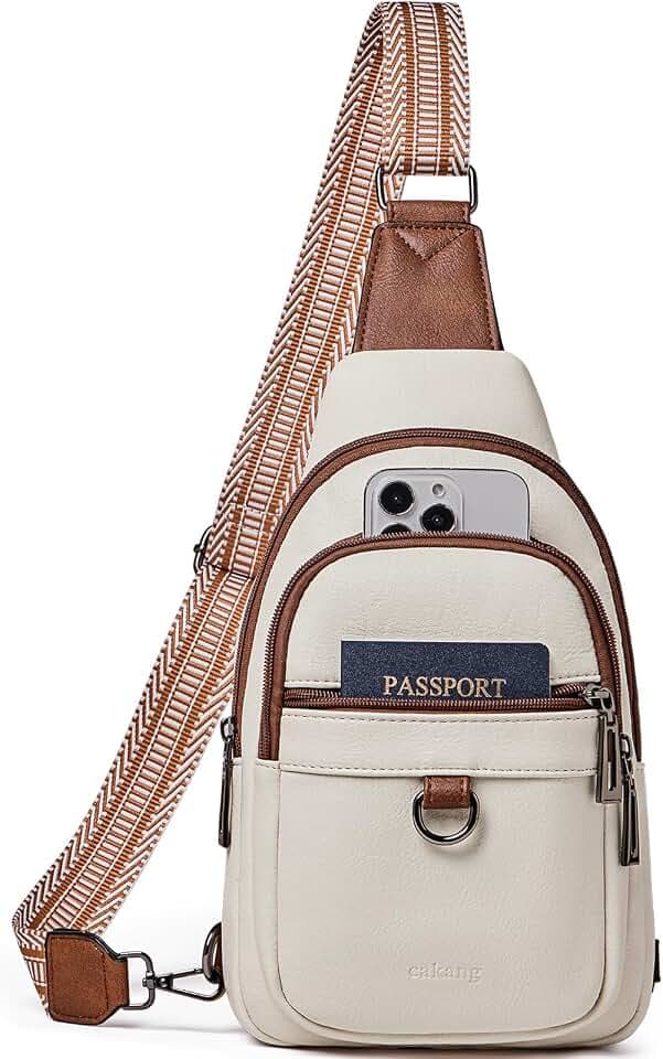 cakang Womens Sling Bag Crossbody Bags for Women Vegan Leather Sling Backpack Daypack Fanny Pack Crossbody Purse Travel