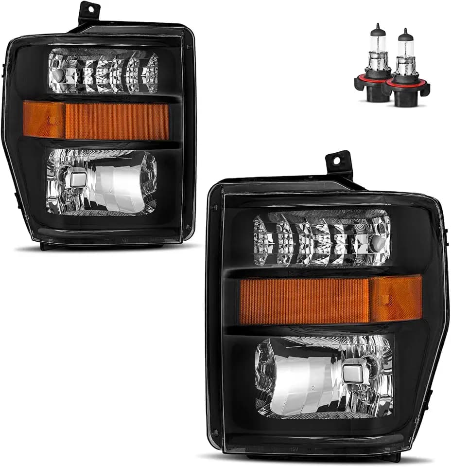 Headlights W/Bulbs for 2008 2009 2010 Ford F250 F350 F450 F550