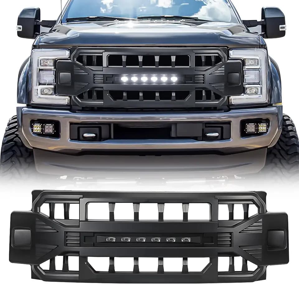 MEGAIE Front Grill Compatible with 2017-2019 F250 F350 F450 Super Duty