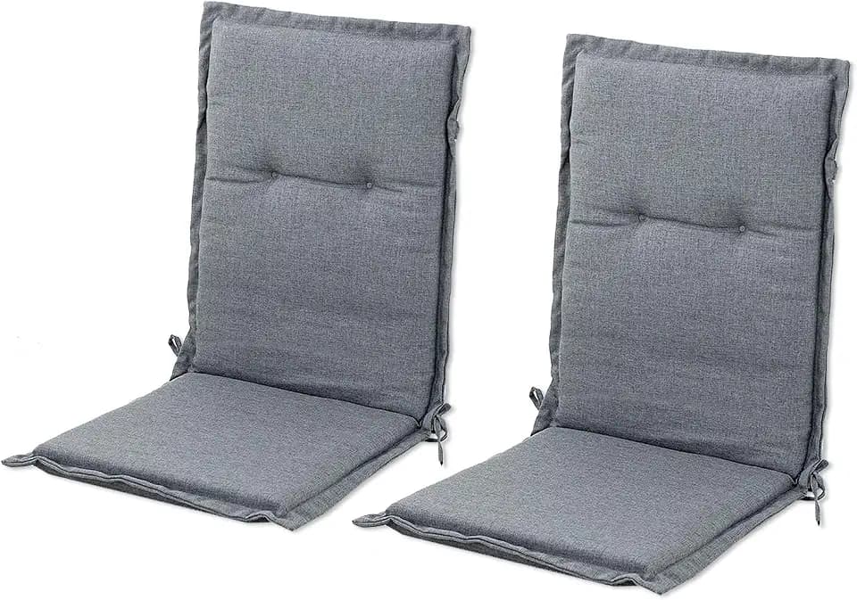 Indoor High Back Rocking Chair Cushions with Back Elastic and Ties, Outdoor Dining Seat Pads Replacement for Glider and Swivel Rocker, Waterproof, 18" x 42" x 1.5", Set of 2, Dark Grey