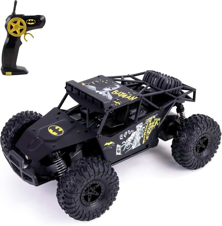 TURBO CHALLENGE - Buggy Iron Batman - Licencia Oficial DC Batman - Elite - 099347C - Coche Control Remoto - Negro - 1/16 - Pilas Incluidas - Metal - Juguete Niño - Regalo - A partir de 8 años