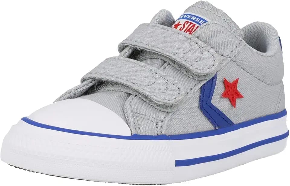 Converse Star Player 2V Ox Grau/Blau (Wolf Grey/Blue) Baumwolle 22 EU