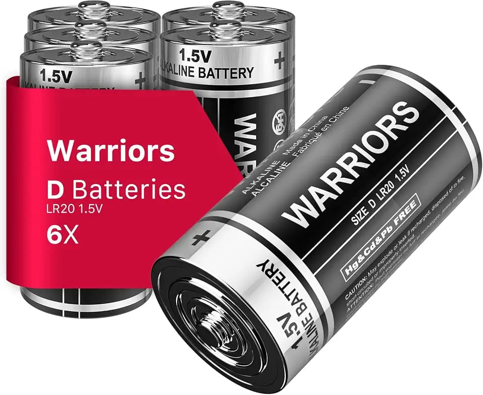 Warriors D Batterien 6er Pack, LR20 1,5V Alkaline Batterien