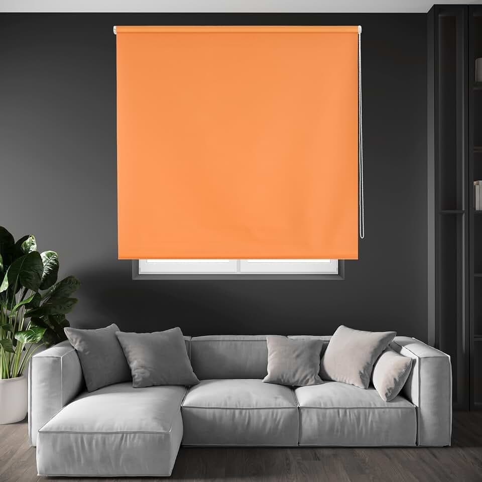 Blindecor Draco | Rollo verdunkelung - Orange, 100 x 175 cm (BxH) | Stoffgröße 97 x 170 cm. Thermorollo für fenster