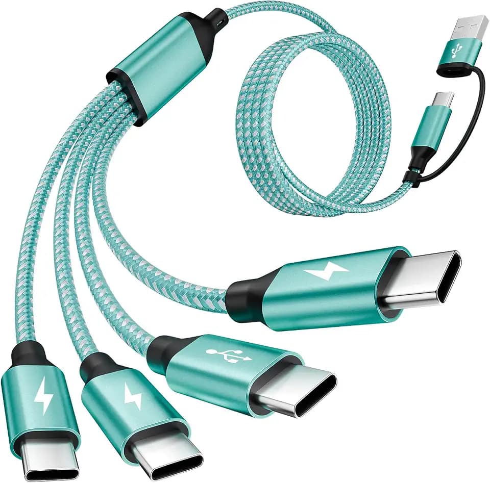 4 in 2 USB A/C to USBC Charging Cord,USB C Splitter Multi Charging Cable