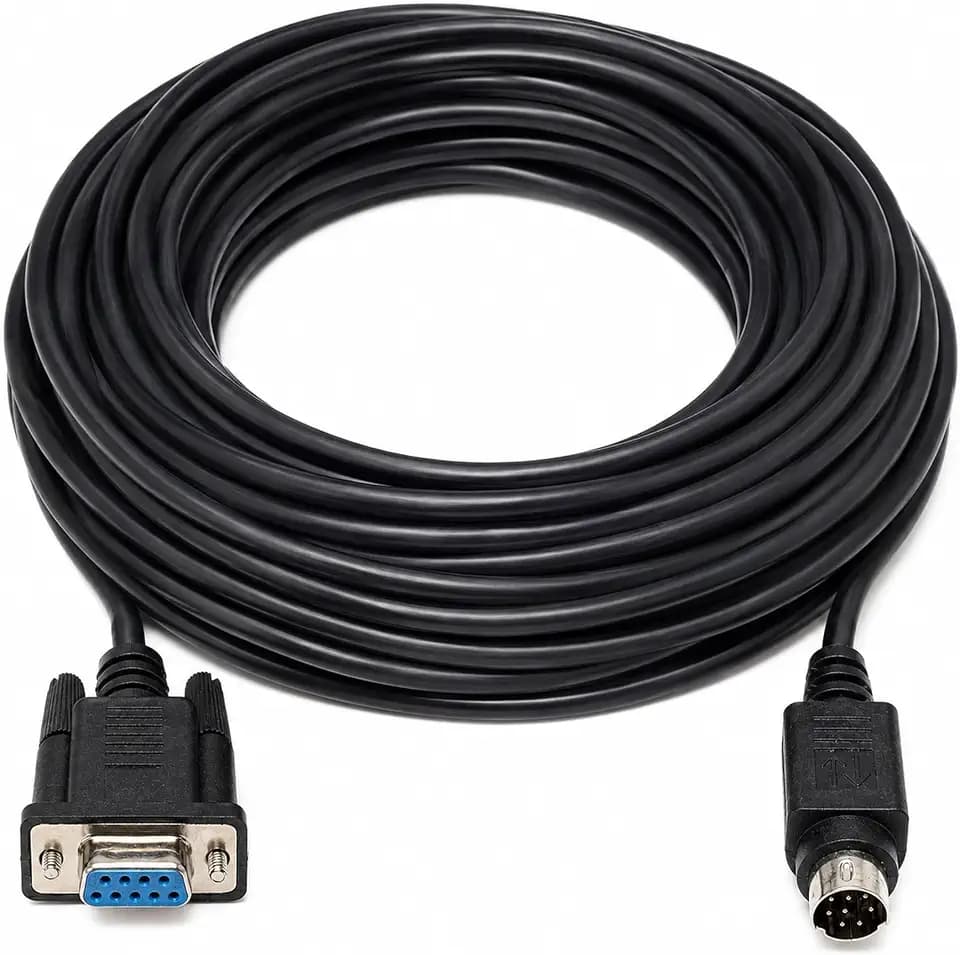 Wirenest 100 ft VISCA Control Cable, DB9 Female to 8-Pin Mini-DIN Male