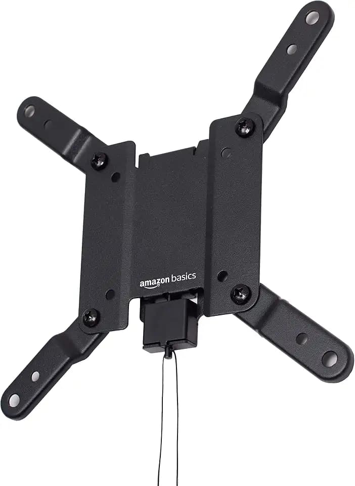 Amazon Basics Fixed Flat TV Wall Mount, Low Profile, for 12" to 40" TVs, VESA 200x200, 40 lbs Capacity, with Installation Template, Black