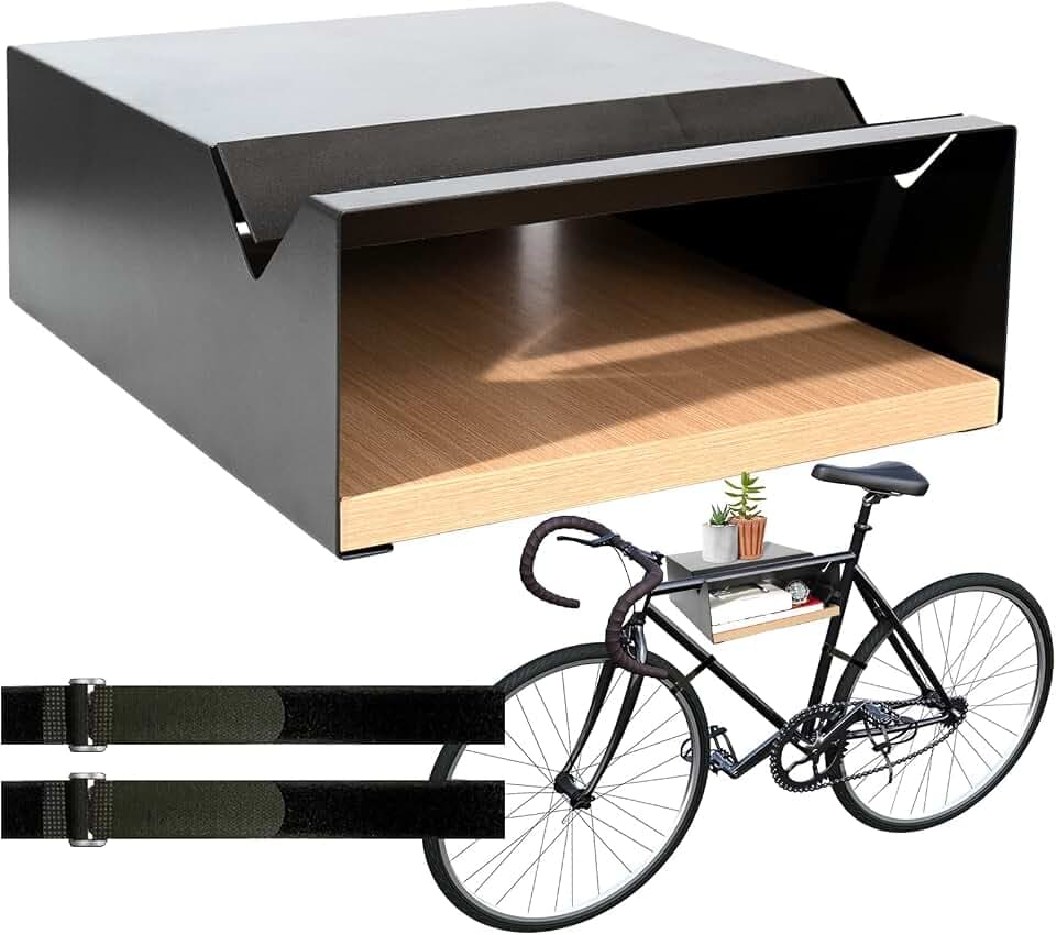 MOSHAY Fahrrad Wandhalterung S-Rack Fahrradhalter Aluminium Holz - Fahrradhalterung für Rennrad Gravel Bike Tourenrad - Fahrradständer Wand Innenaufbewahrung für Garage Wohnzimmer