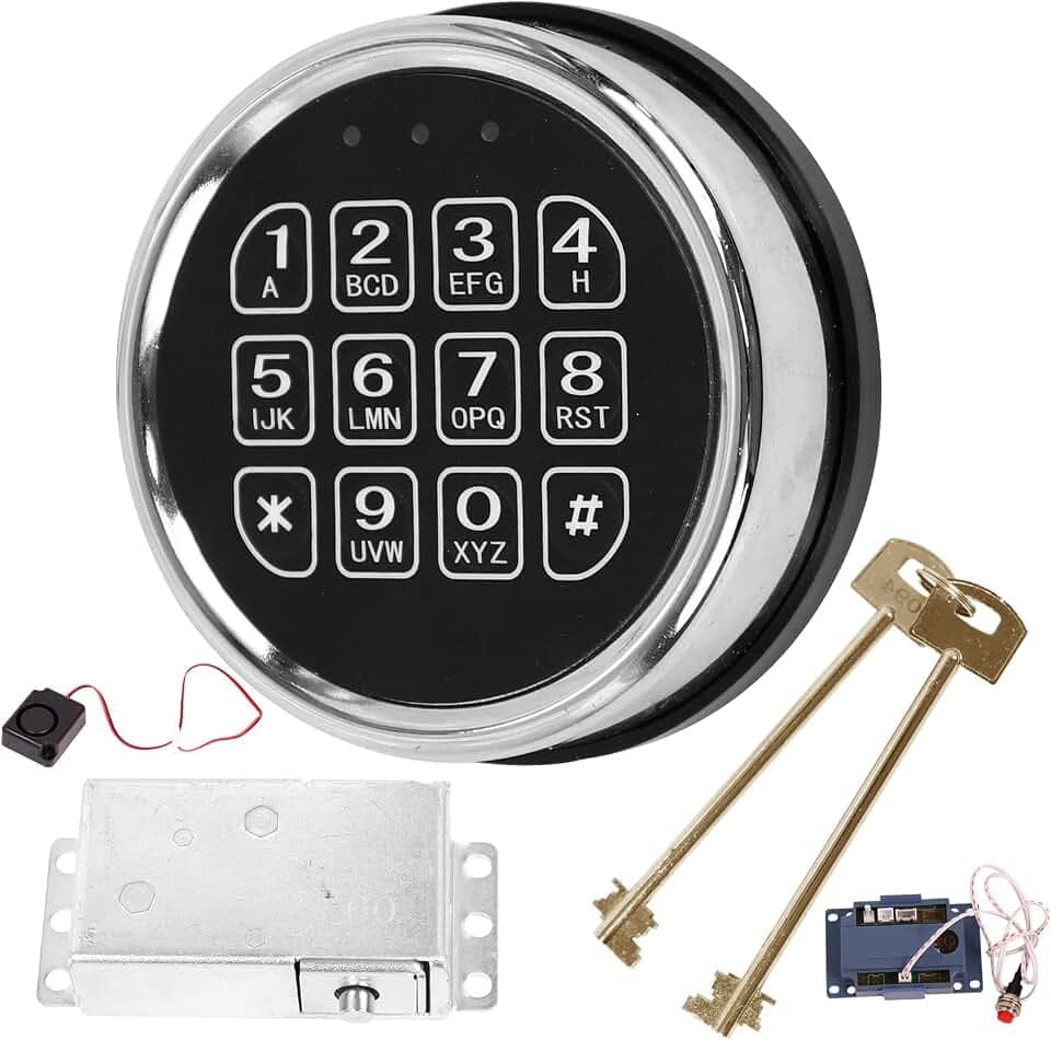 Gun Safe Lock Replacement, Electronic Keypad, 3-8 Digit Code, 2 Keys