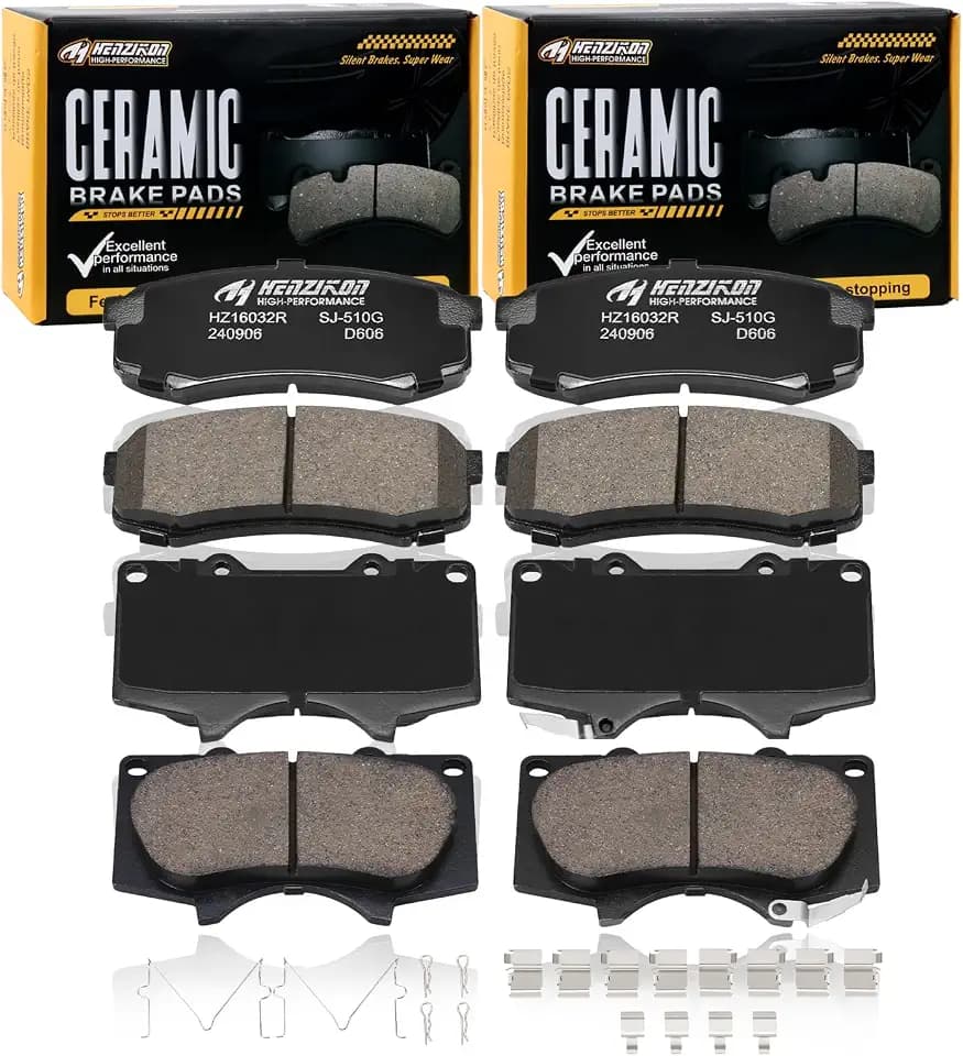 Ceramic Front and Rear Brake Pads Compatible with 2010-2023 Lexus GX460;2003-2009 Lexus GX470;2003-2024 Toyota 4Runner;2007-2014 Toyota FJCruiser;For Select 2001-2007 Toyota Sequoia(D976+D606)