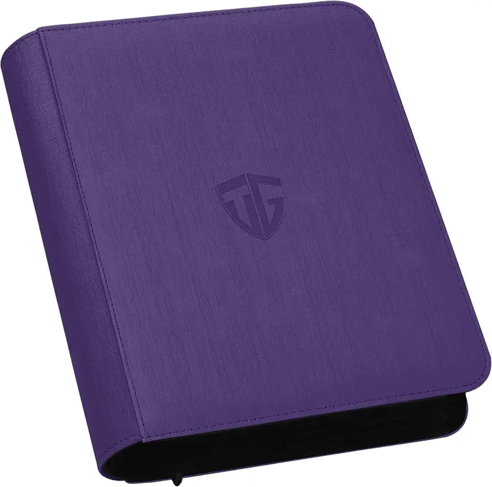 Toploader Binder,Holds 112 Toploaders, 4 Pocket Top Loader Binders for 3" x 4" Rigid Card Holders for Trading Cards or Sports Cards Binders (Purple)